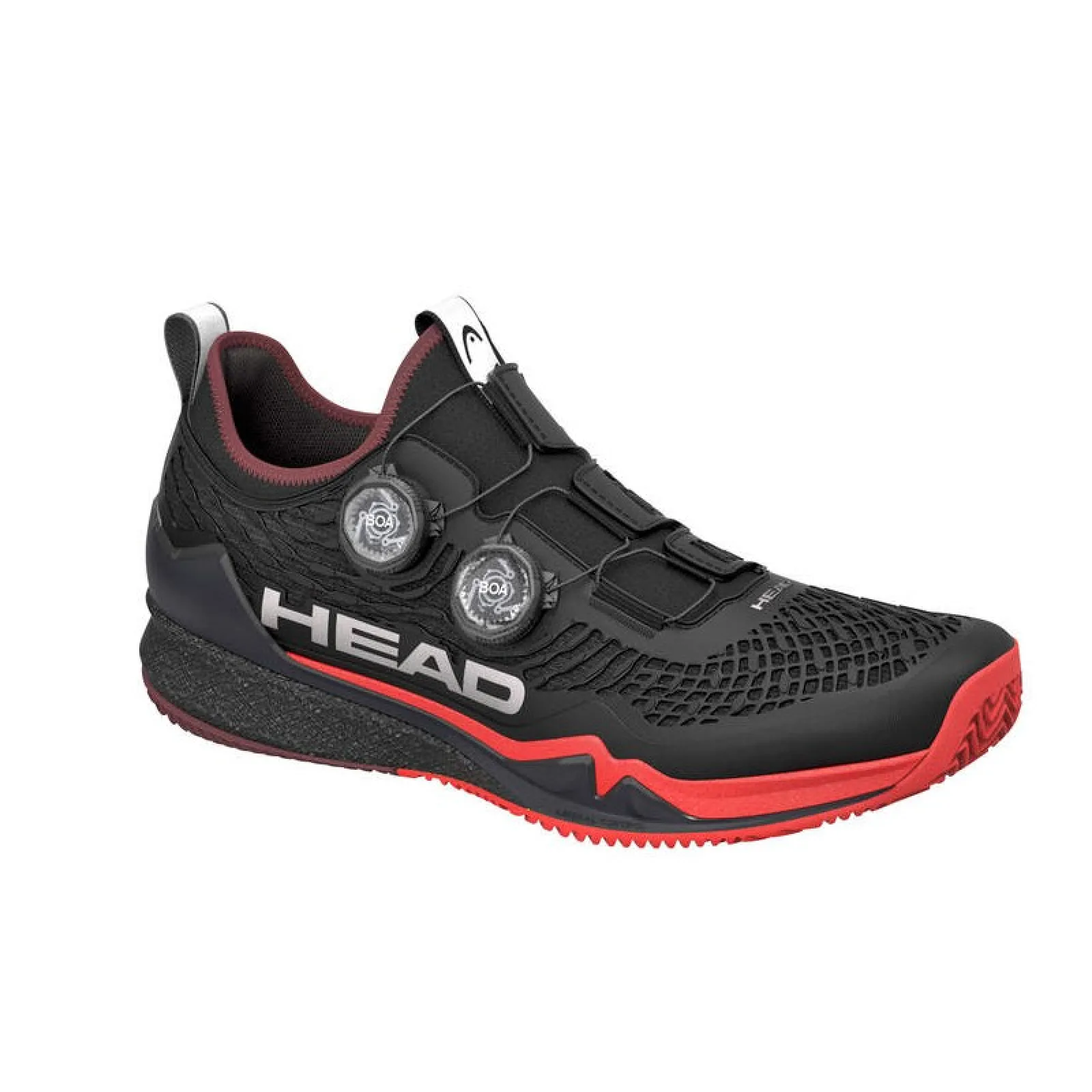 Кроссовки Head Endure Pro BOA Clay, чёрные с красным