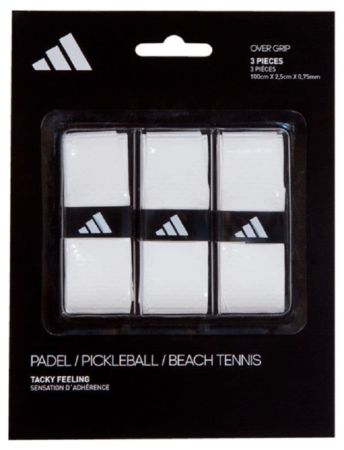Adidas Overgrips, White, ×3