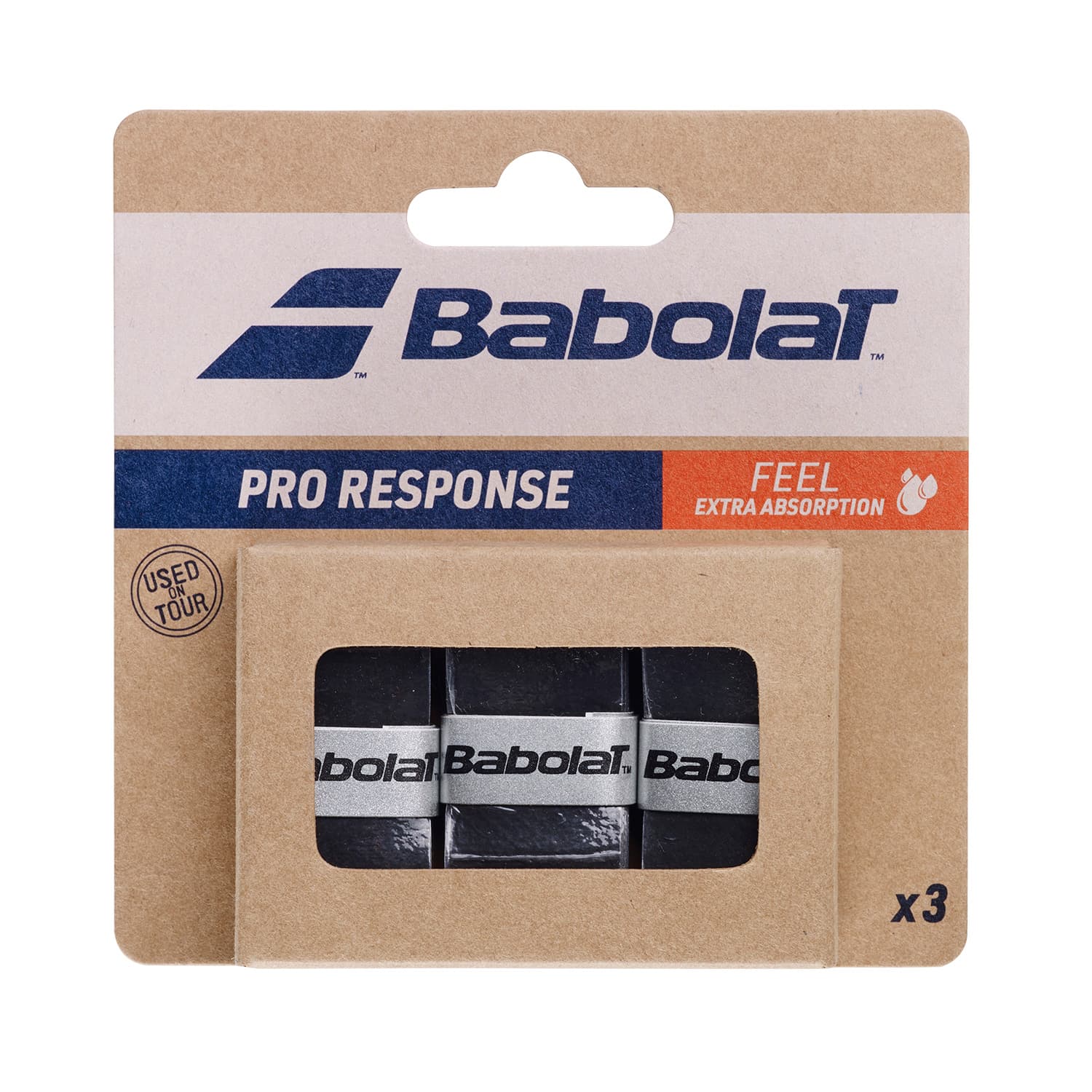 BABOLAT Pro Response Black overgrip, ×3